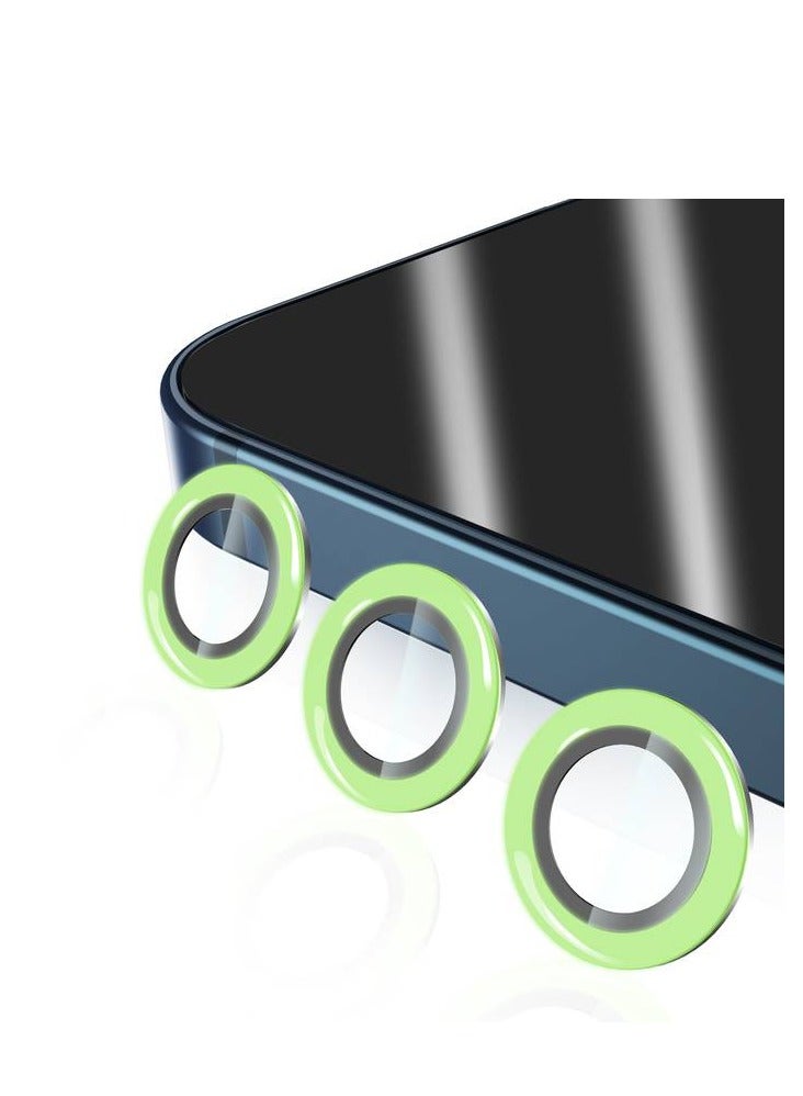 Night Glow Luminous fluorescent Camera Lens Ring Protector Compatible for iPhone 14 Pro Max Green - Image 1
