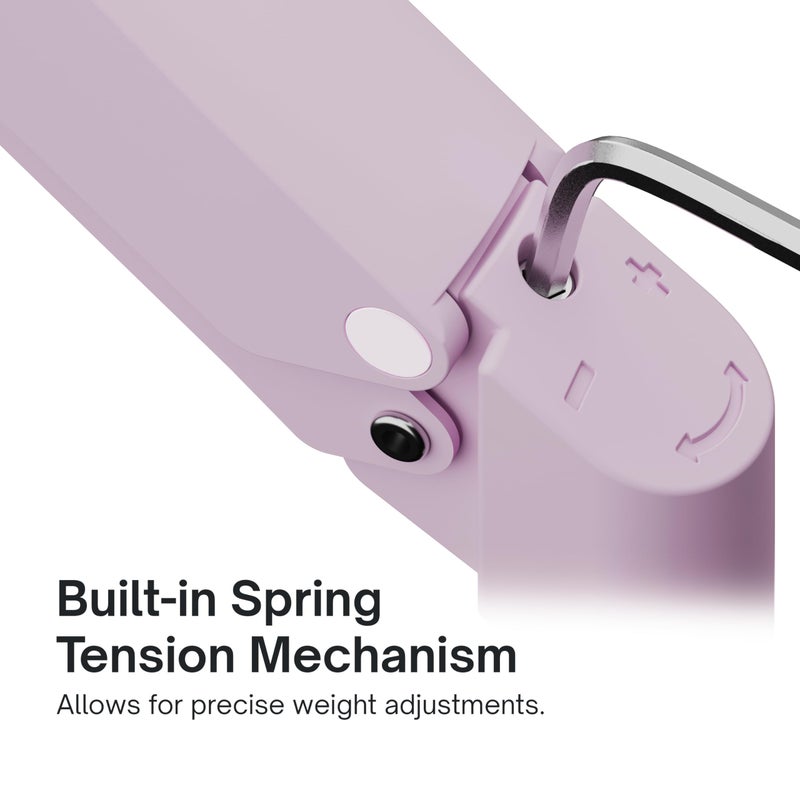 Pixio PS1S Wave Pink Single Monitor Arm Stand Desk Mount - Fits up to 32 inches Monitors and up to 19.8lbs. VESA Compatibility and Integrated Cable Management - Image 3