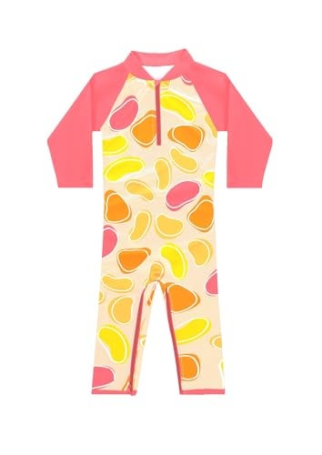 weVSwe Toddler Swimsuit Girl Pink Fruit Toddler Bathing Suit UPF 50+ Rash Guard Girl Swimsuit with Crotch Zipper 18-24 Months - Image 1