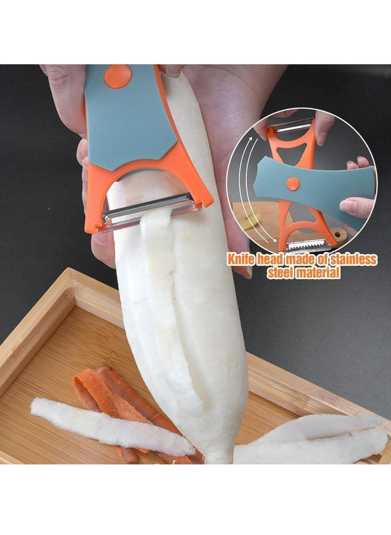 Oasisgalore - 2 In 1 Fruit Peeler Potato Vegetable Peeler for Kitchen with Peeling & Serrated Blades - Image 1