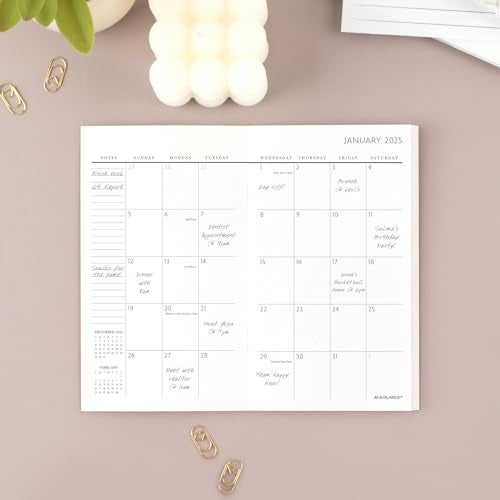AT-A-GLANCE 2025-2026 Planner, 3-1/2" x 6", Pocket Size, 2 Year Monthly Planner, Badge, Floral (1722F-021-25) - Image 2