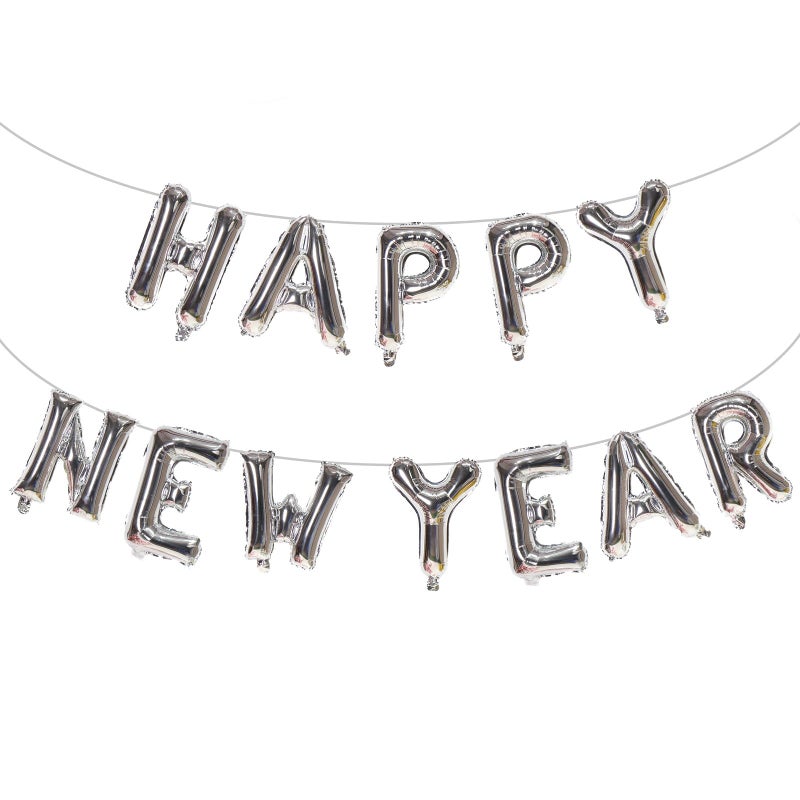 KALOR Silver Happy New Year Balloons 16 Inch Happy New Year Foil Letter Balloons 2026 New Years Decorations for 2026 New Years Eve Dcor - Image 3