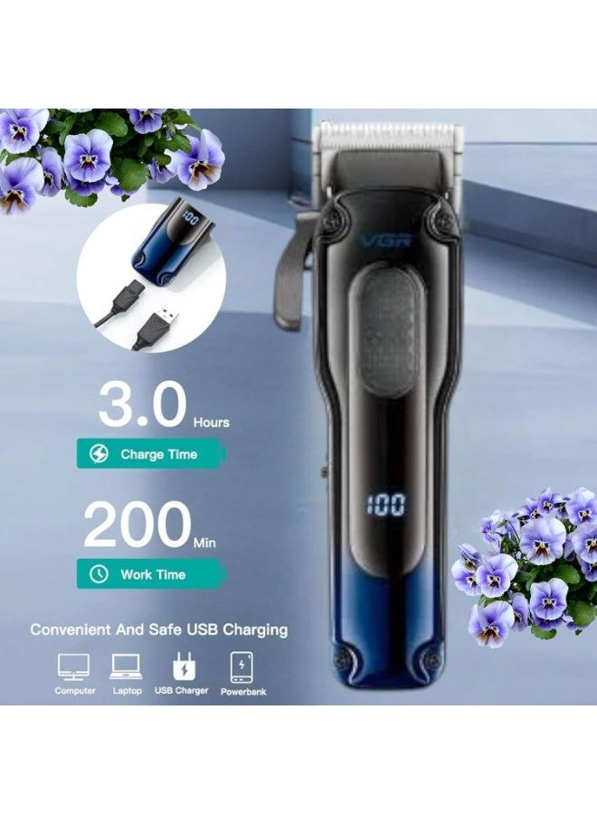 ماكينة الحلاقة الإحترافيه V-013 بثمانية أمشاط تدريج و ذراع تحكم فى الشفرات تعمل حتى 200 دقيقه متواصلين - Image 4