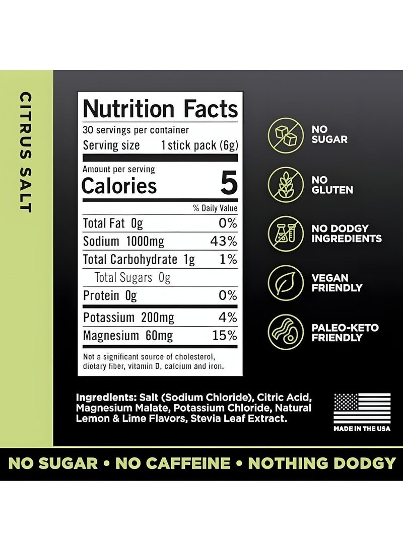 LMNT Zero Sugar Electrolyte Drink Mix Citrus Salt Hydration Powder High Sodium Energy Support Keto Friendly 30 Stick Packs - Image 2