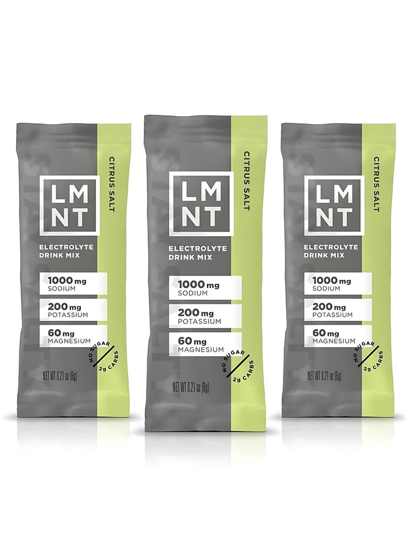 LMNT Zero Sugar Electrolyte Drink Mix Citrus Salt Hydration Powder High Sodium Energy Support Keto Friendly 30 Stick Packs - Image 1