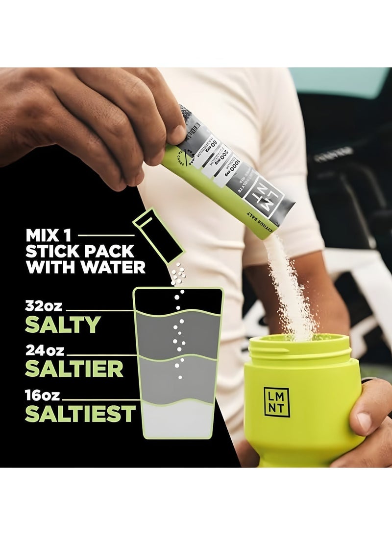 LMNT Zero Sugar Electrolyte Drink Mix Citrus Salt Hydration Powder High Sodium Energy Support Keto Friendly 30 Stick Packs - Image 5