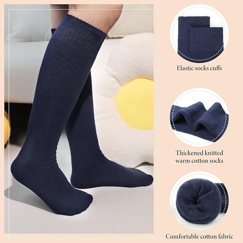 Justay 5 Pairs Womens Knee High Socks Winter Warm Tall Boot Socks Soft Thermal Knit Long Socks for Women Gifts - Image 2