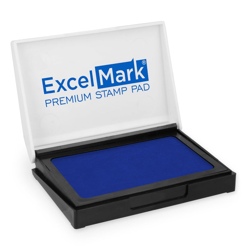 ExcelMark Ink Pad for Rubber Stamps 1-7/8" x 3-1/8"- Blue - Image 1