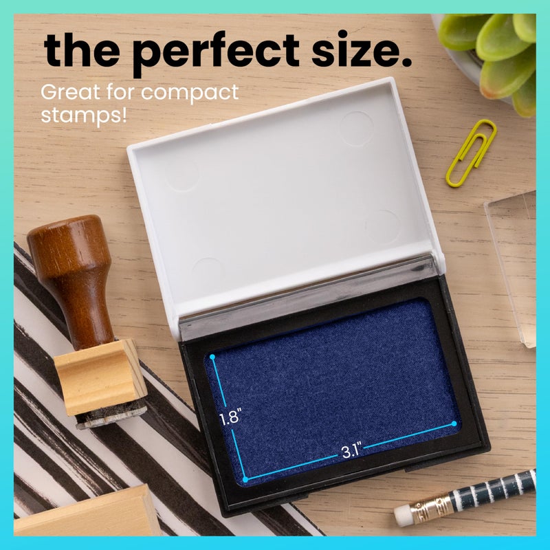ExcelMark Ink Pad for Rubber Stamps 1-7/8" x 3-1/8"- Blue - Image 5