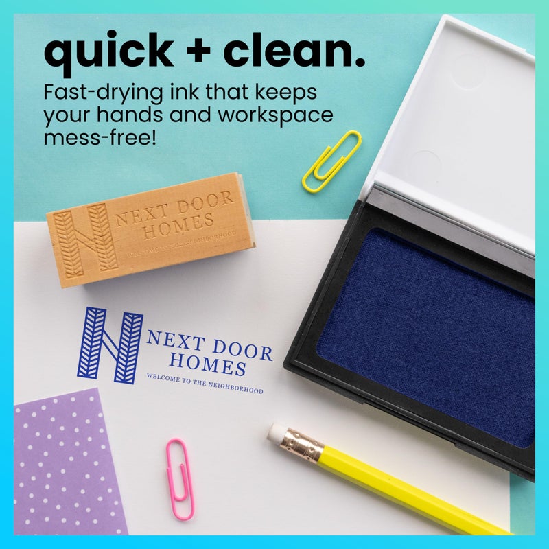 ExcelMark Ink Pad for Rubber Stamps 1-7/8" x 3-1/8"- Blue - Image 2