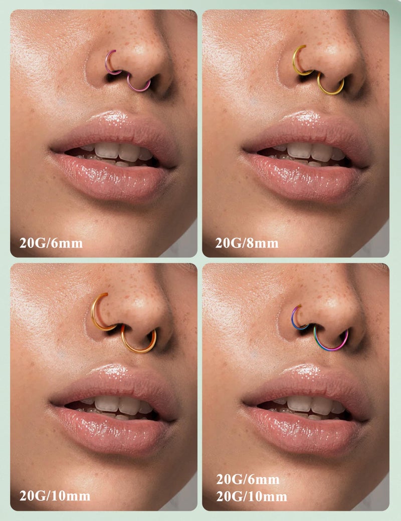 Drperfect 36Pcs 20G Nose Ring Hoop for Women Men 316L Stainless Steel Helix Tragus Lip Septum Ring Cartilage Earring Hoop Piercing Jewelry - Image 3