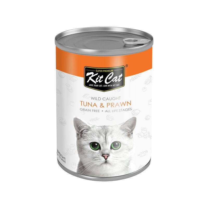 كيت كات Kit Cat Wild Caught Tuna and Prawn Canned Cat Food - 400 g