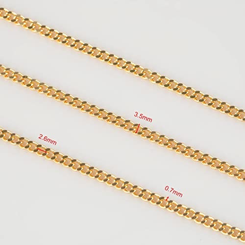 YOUBEIYEE 32.8 Feet Curb Cuban Chain for Jewelry Making, 18K Gold Plated Brass Chain Roll with Open Jump Rings and Lobster Clasps Necklace Bracelet DIY Jewelry Chains Bulk - Image 3