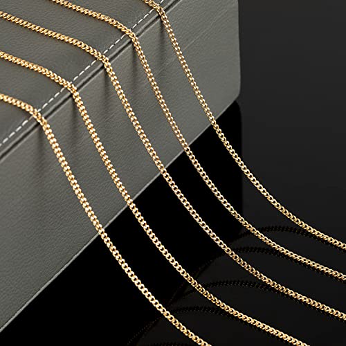 YOUBEIYEE 32.8 Feet Curb Cuban Chain for Jewelry Making, 18K Gold Plated Brass Chain Roll with Open Jump Rings and Lobster Clasps Necklace Bracelet DIY Jewelry Chains Bulk - Image 5