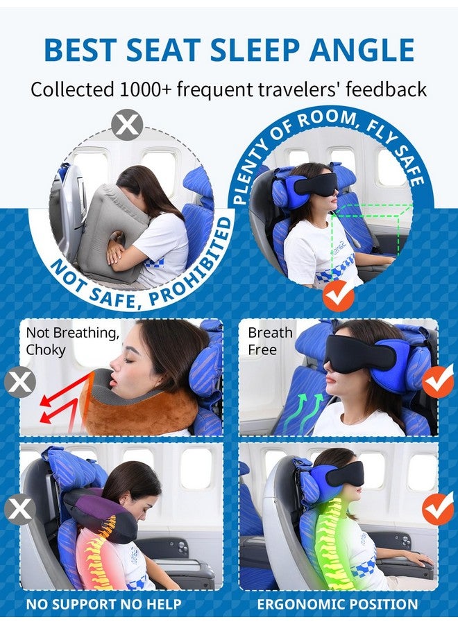 SARISUN Travel Pillows for Airplanes, Neck Pillow with Eye Mask for Sleeping Long Flights, Travel Pillow for Car Road Trip, Car Headrest, FSA HSA Eligible Approved Travel Accessories, Black - Image 3