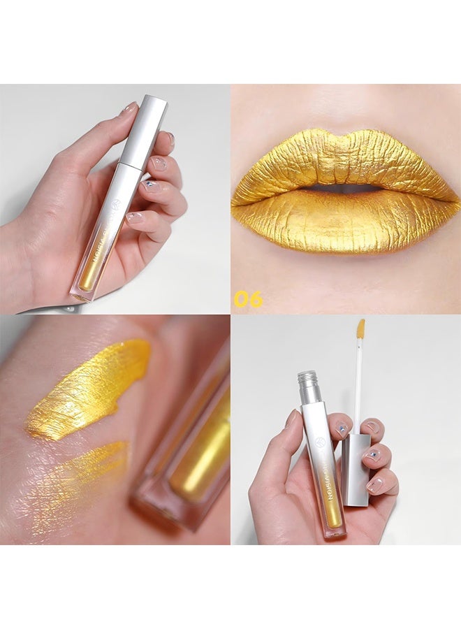 YOUNG VISION Lip Gloss, Long Lasting Waterproof Lip Gloss for Women, Non-Fading Fine Sparkle Metallic Lip Makeup,#06 - Image 2