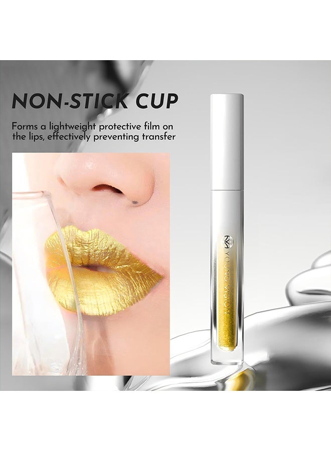 YOUNG VISION Lip Gloss, Long Lasting Waterproof Lip Gloss for Women, Non-Fading Fine Sparkle Metallic Lip Makeup,#06 - Image 4