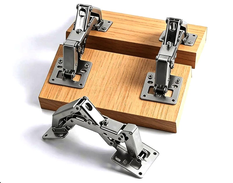 2 Pack 170 Degree Frameless Cabinet Hinges Concealed Soft Close Frameless Hinges Concealed Hardware Surface Mount Lid Support Trap Door Self Closing for Corner Kitchen Cupboard