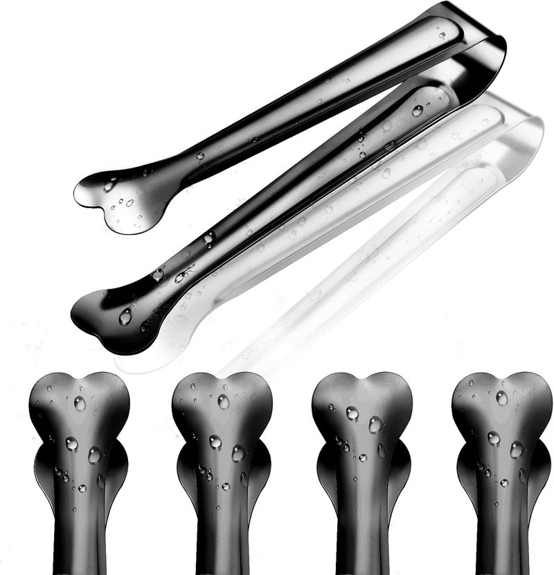 Dmoera 18 Pack Premium Small Serving Tongs, Mini Stainless Steel Appetizer Tongs Black 4.33Inch - Image 3