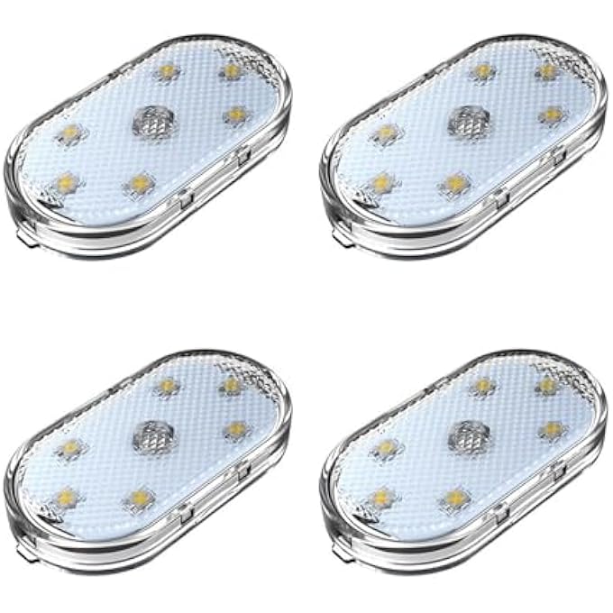 GraGra 4Pcs Wireless Led Lights For Car Interior 7 Colors Led Closet Light Wireless Touch Light 7 Colors Interior Car Lights Usb Rechargeable Automotive Neon Accent Light Kits - Image 1