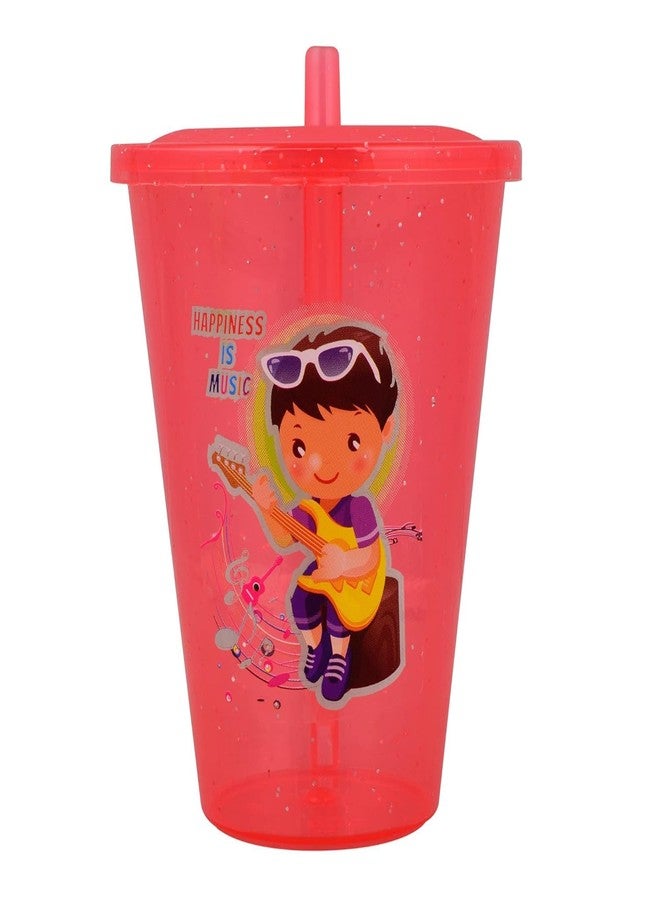 Puthak BPA Free Fun Cartoon Printed Bright Color Straw Cup Sipper Glass with Lid for Toddler, Kids, Boys/Girls (Multicolor) (1) - Image 1