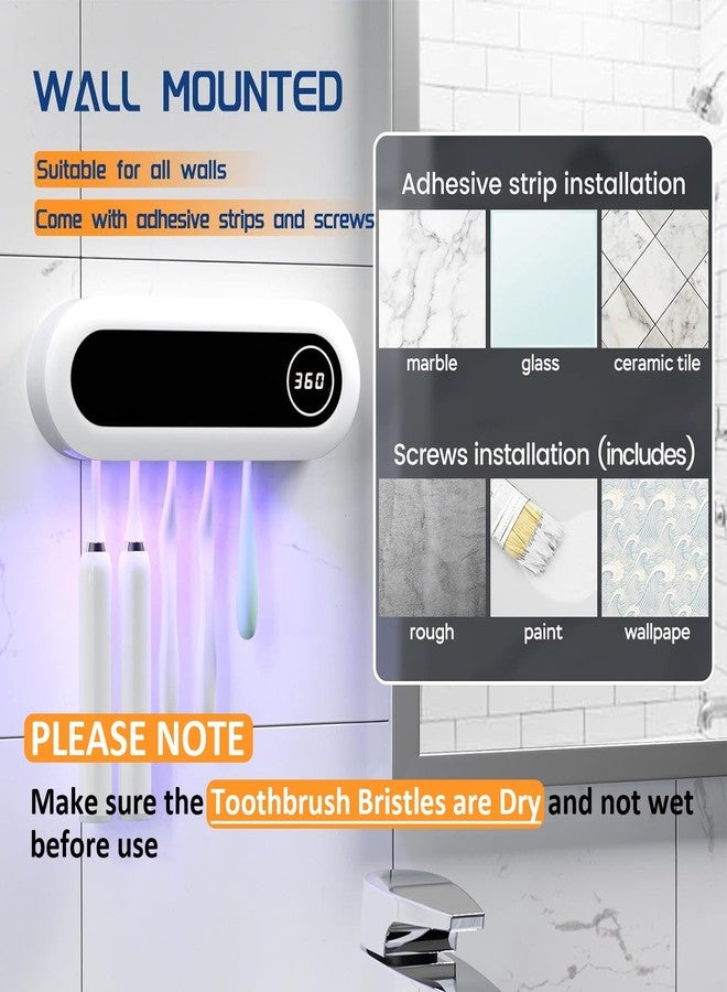 MIMORE Toothbrush Holder, 5 Toothbrush Slots & Timer Function, Cordless Wall Mounted Toothbrush Holders for Bathrooms - Image 5