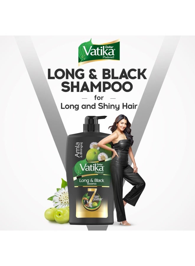 Dabur Vatika Long & Black Shampoo - 640 ml | With Amla & Bhringraj | For Shiny, Long & Black Hair | No Added Parabens | Provides Gentle Cleansing, Conditioning & Nourishment to Hair - Image 2