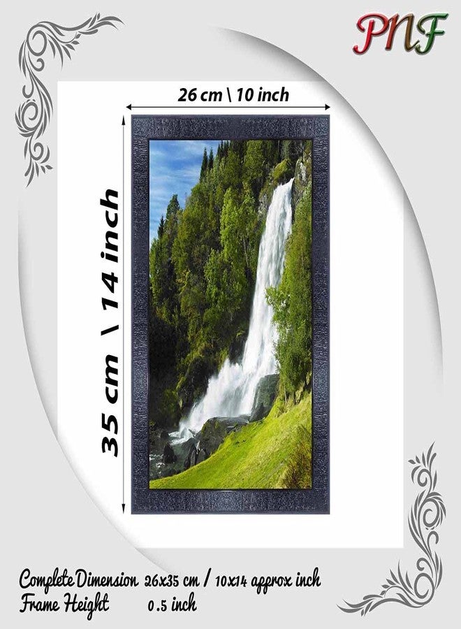 pnf Poster And Frames Vastu Waterfall Landscape Scenery Wooden Photo Frame With Acrylic Sheet | Living Room, Bedroom | Home Decoration | Best Gifting Option (10x14inch Multicolour,Synthetic) 8047 - Image 2