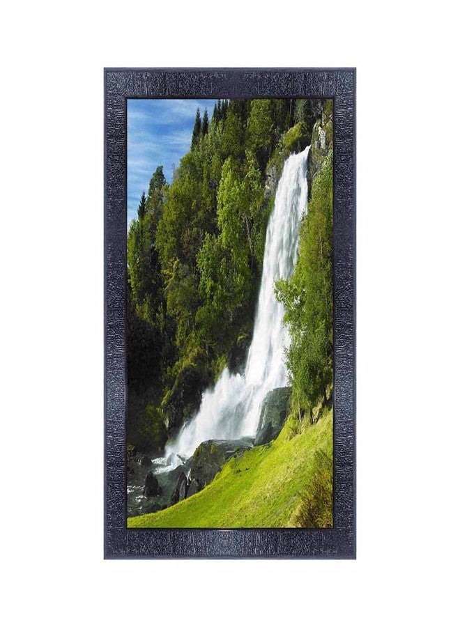 pnf Poster And Frames Vastu Waterfall Landscape Scenery Wooden Photo Frame With Acrylic Sheet | Living Room, Bedroom | Home Decoration | Best Gifting Option (10x14inch Multicolour,Synthetic) 8047 - Image 1