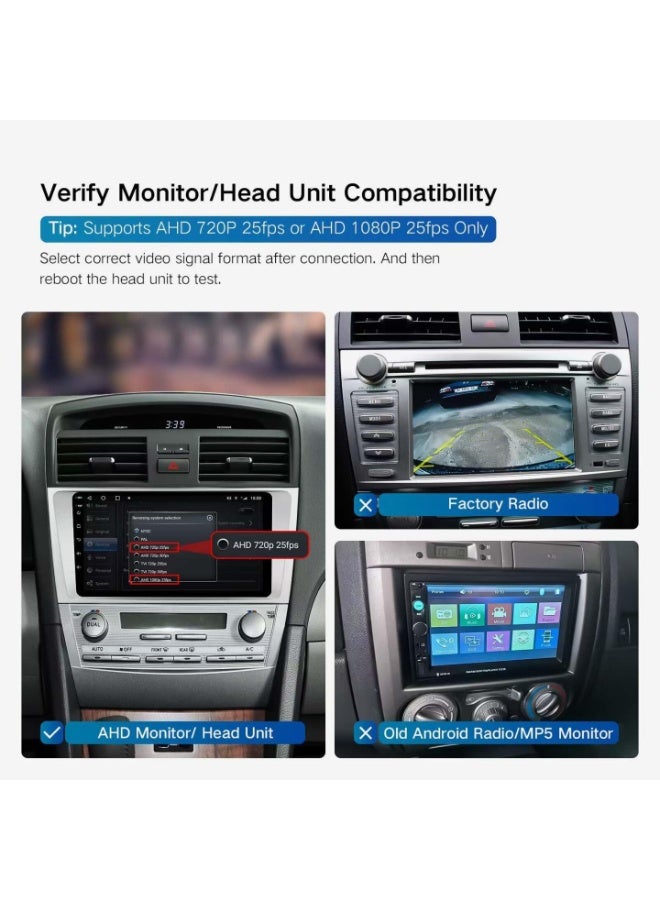 SYOSI SYOSI HD Reverse Camera for Car, AHD 720/1080P Switchable 170°Perfect Angle Night Vision IP69 Waterproof Rearview Universal Reverse Cam Kit for Vehicle/SUV/RV/Pickup/Sedans  - Image 2
