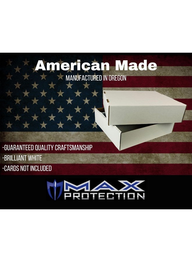 Max Protection (3) 4 Row Trading Card Storage Box Durable Cardboard Box For Sports Card Collection 200 Lb. Test Strength Full Lid Design. Made In The Usa - Image 4