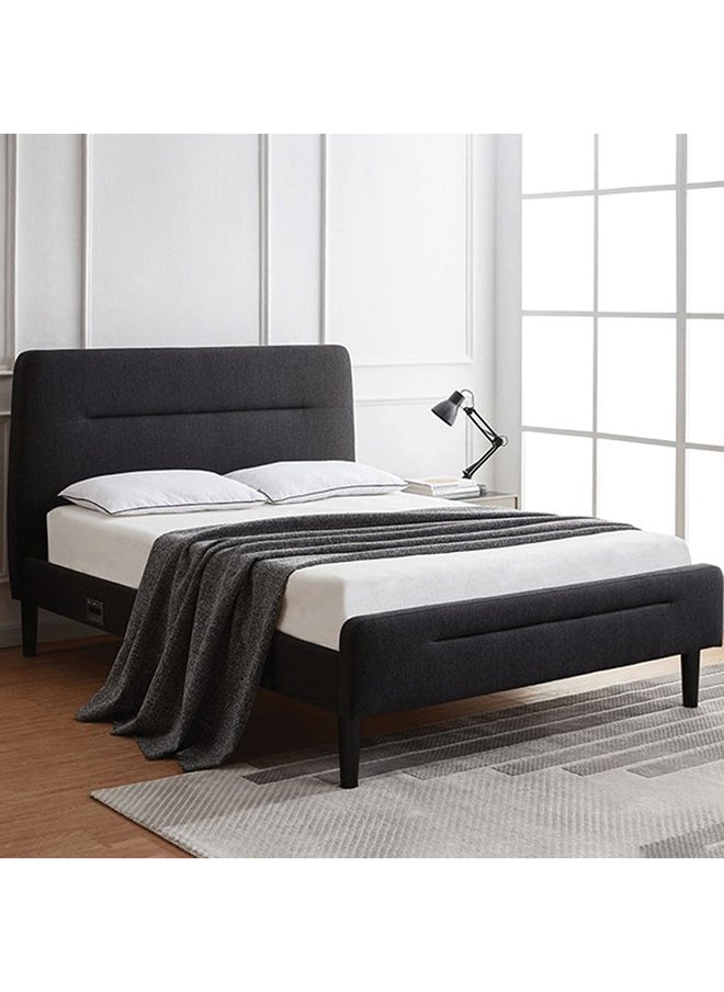 A to Z Furniture - Koble Nodd Upholstrered Bed 120x200cm Twin size Bed in Charcoal Color - Image 1