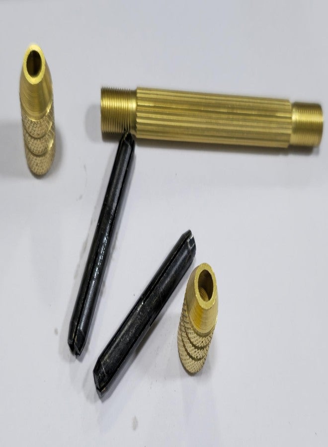 Khayl Manual Brass Pin Vise with 2 Collets, 4 Jaws, 6 Piece Drill Bit Set (0.5mm, 0.6mm, 0.7mm, 0.8mm, 1mm, 1.5mm), Jewelry Tool for Watch Repair - Image 3