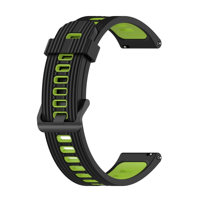 erorex For Huawei Watch Gt Runner 22Mm Two-Color Stripe Silicone Watch Band(Black Lime Green) - Image 1