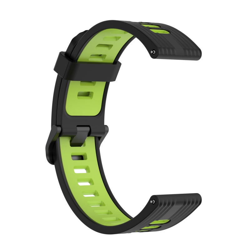 erorex For Huawei Watch Gt Runner 22Mm Two-Color Stripe Silicone Watch Band(Black Lime Green) - Image 3