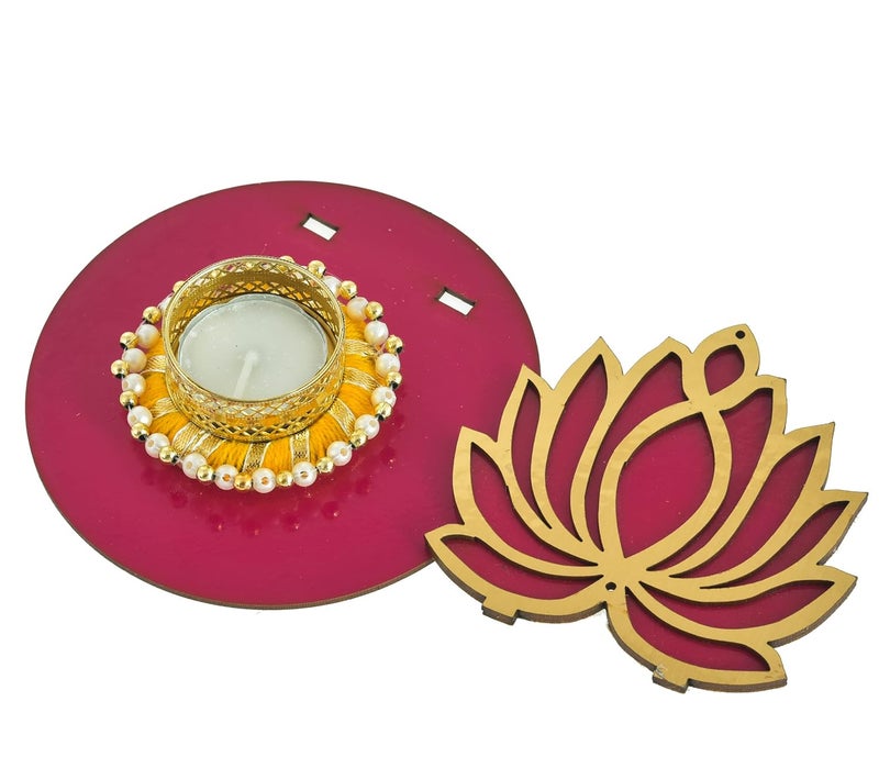 BENAVJI Heavy Lotus Design Handmade Tea Light Candles Holder for Diwali Decoration Decorative Diya Tealight Candle Holder Diwali Diya for Home Decoration Including Tea Lights  - Image 3