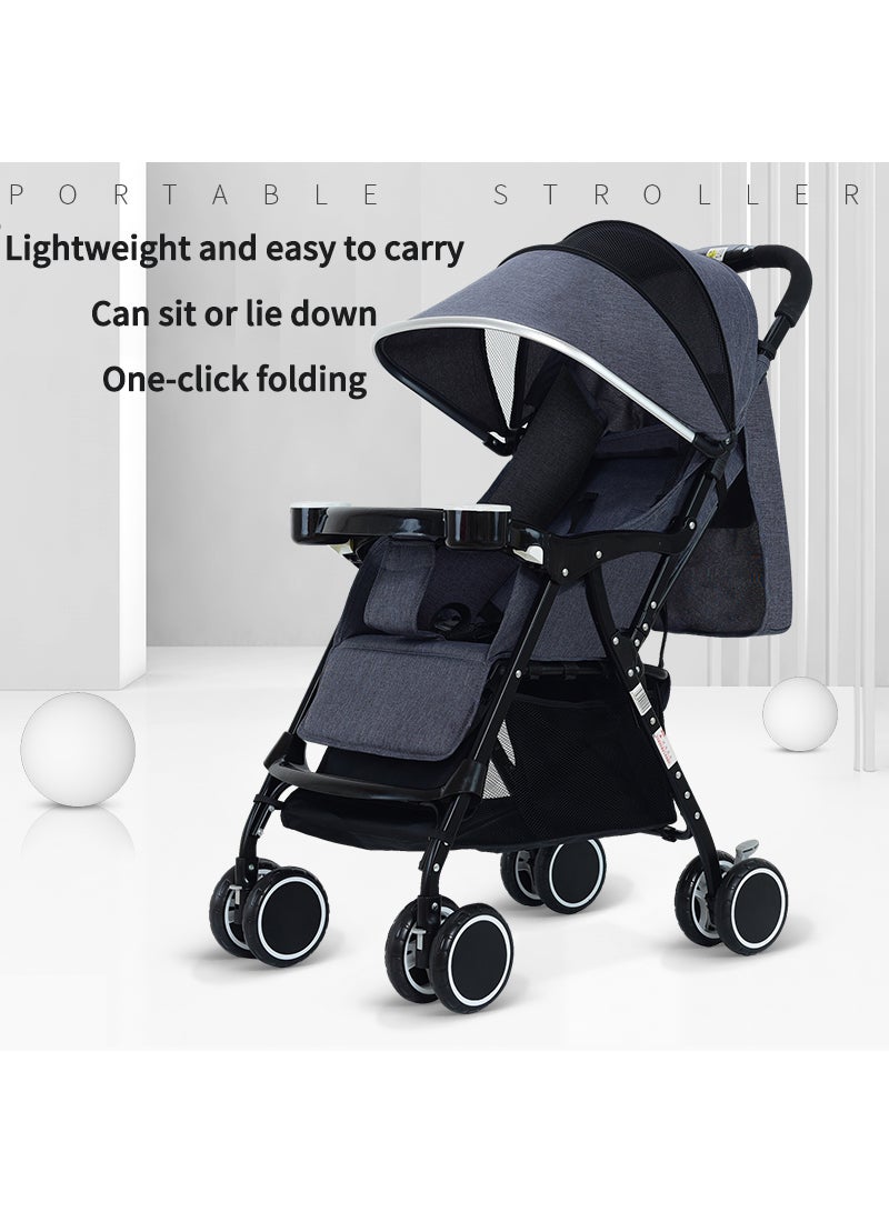 Mababy Baby Travel Stroller , Compact & Airplane-Friendly, One-Handed Folding Design,13 lbs, Perfect for Toddlers,（Sunshade canopy/Storage space/Adjustable seat/Children's plate） - Image 3