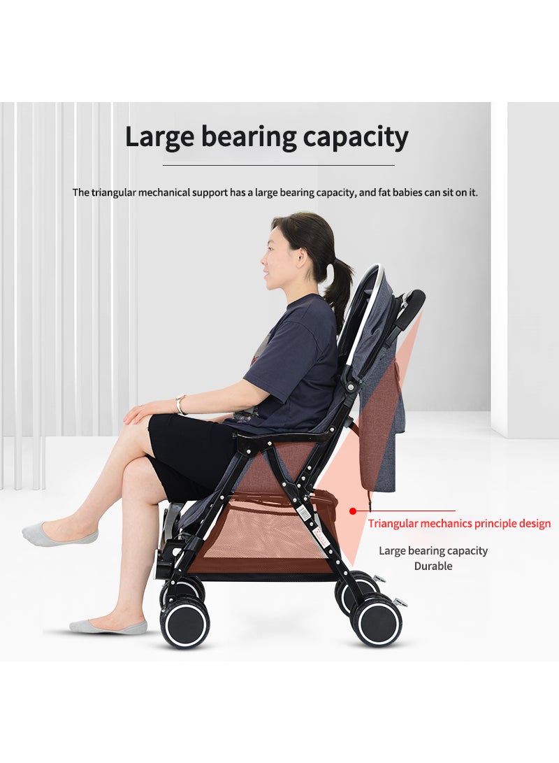 Mababy Baby Travel Stroller , Compact & Airplane-Friendly, One-Handed Folding Design,13 lbs, Perfect for Toddlers,（Sunshade canopy/Storage space/Adjustable seat/Children's plate） - Image 5