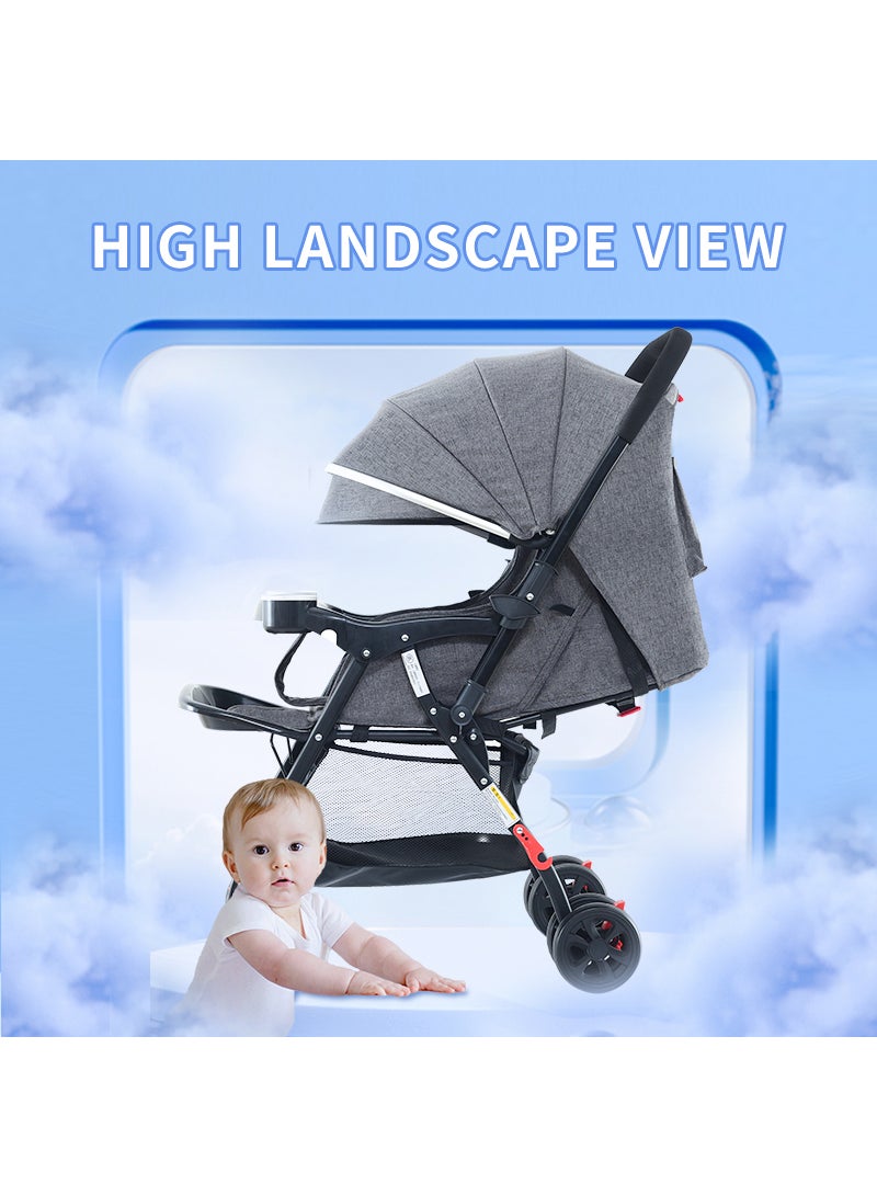 Mababy Baby Travel Stroller , Compact & Airplane-Friendly, One-Handed Folding Design,13 lbs, Perfect for Toddlers,（Sunshade canopy/Storage space/Adjustable seat/Children's plate） - Image 2