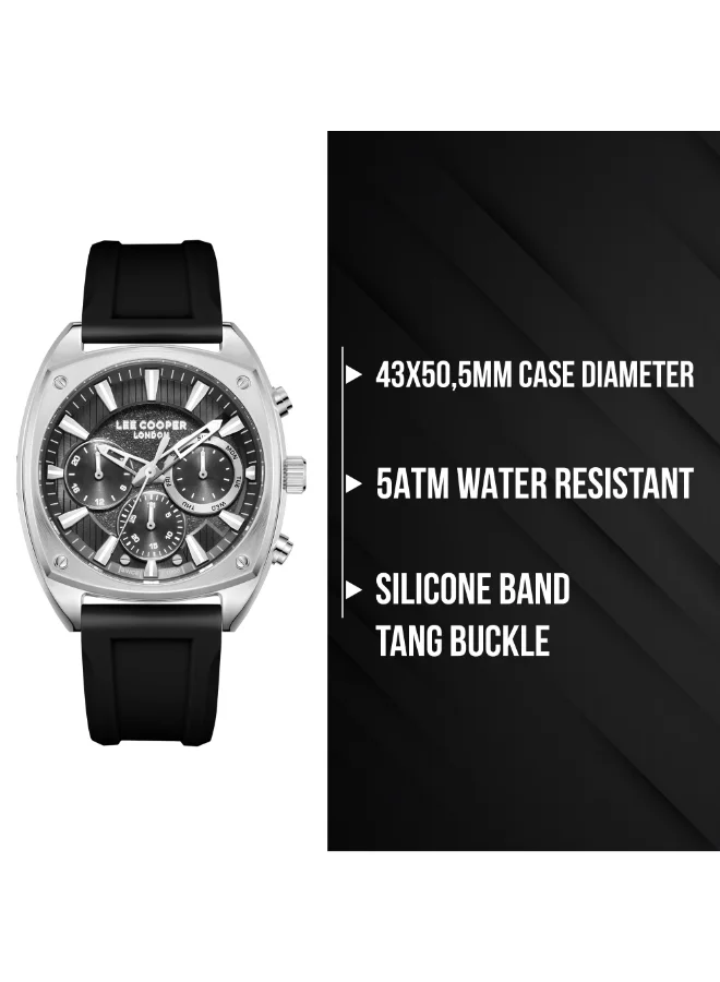Lee Cooper grey Men's Silicone Multi Function Watch LC08237.361 - 43x50,5 mm for Men | Best Price UAE