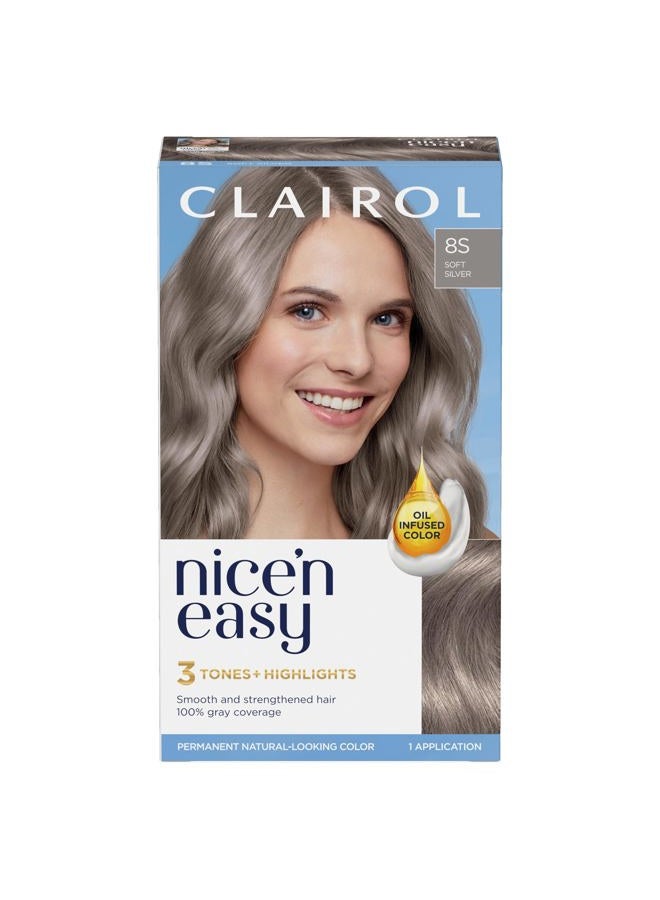 CLAIROL صبغة شعر دائمة نيسن إيزي، 8S لون شعر فضي ناعم، عبوة من 1 - Image 1