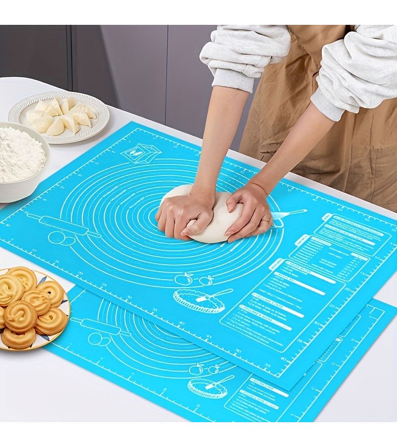 1 Piece Non Stick Baking Mat with Measurement Scale 19 69 Inch By 15 83 Inch Pink Reusable Food Grade EVA Dough Rolling Board For Kneading Making Bread And Pastries Kitchen Cooking Tool Home Baking Equipment - Image 2