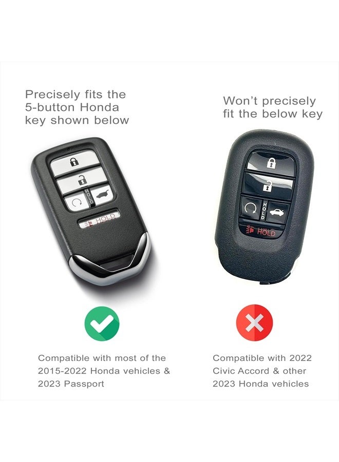 Autobase Silicone Key Fob Cover for Honda Accord Civic CR-V CRV Pilot Passport Insight EX EX-L Touring | Car Accessory | Key Protection Case - 2 Pcs (Black) - Image 2