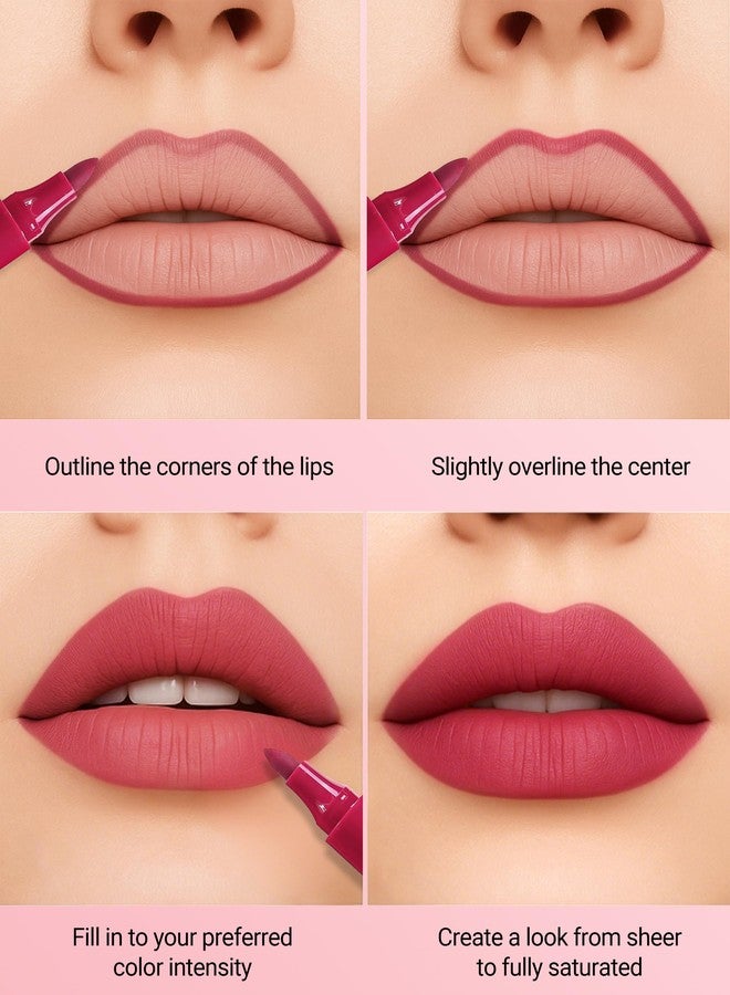 Erinde Lip Stain Marker, Matte Dark Reddish Brown Lip Liner Stain Pen, Highly Pigmented Long-Lasting Wear Transfer-Proof Lip Liner Contour Lip Tint Waterproof Lipstain, 06 - Image 5