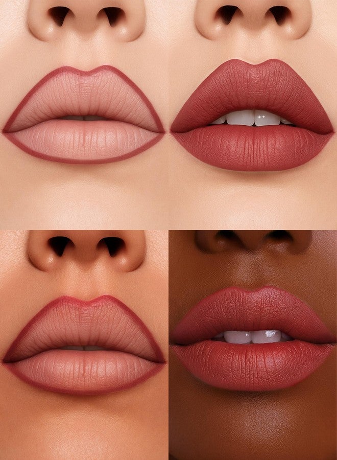 Erinde Lip Stain Marker, Matte Dark Reddish Brown Lip Liner Stain Pen, Highly Pigmented Long-Lasting Wear Transfer-Proof Lip Liner Contour Lip Tint Waterproof Lipstain, 06 - Image 2