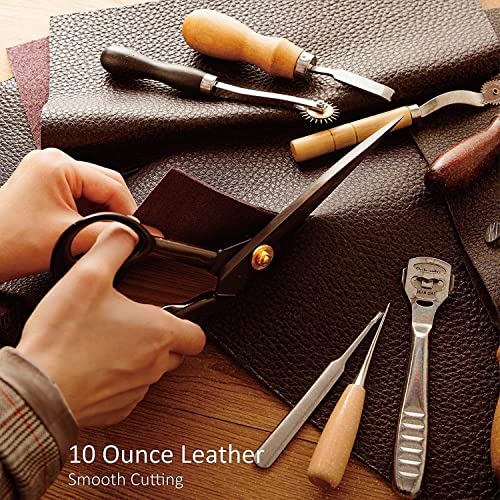 Puthak Professional Tailor Scissors For Cutting Fabric Heavy Duty Scissors For Leather Cutting Industrial Sharp Sewing Shears For Home Office Artists Dressmakers (9Inch) - Black - Image 2