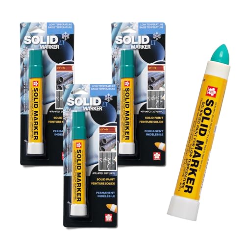 SAKURA SOLID MARKER SAKURA Solid Paint Markers with Twist Up Tip - Low Temperature Permanent Marker Pens - Window, Wood, & Glass Marker - Green Paint - 3 Pack - Image 1