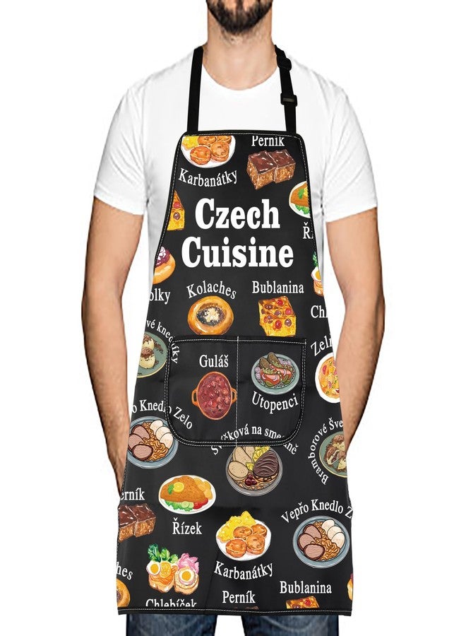 LEVLO Czech Cuisine Apron Czech Food Lover Gift Czech Republic Cookie Foodie Themed New Home Gift Dessert Merch (Czech Cuisine) - Image 1