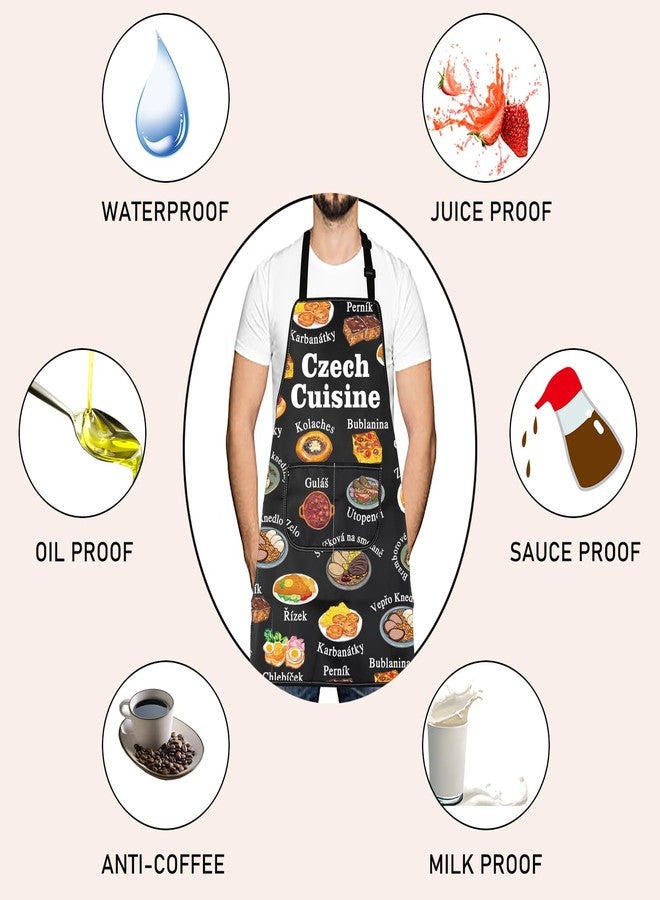 LEVLO Czech Cuisine Apron Czech Food Lover Gift Czech Republic Cookie Foodie Themed New Home Gift Dessert Merch (Czech Cuisine) - Image 4