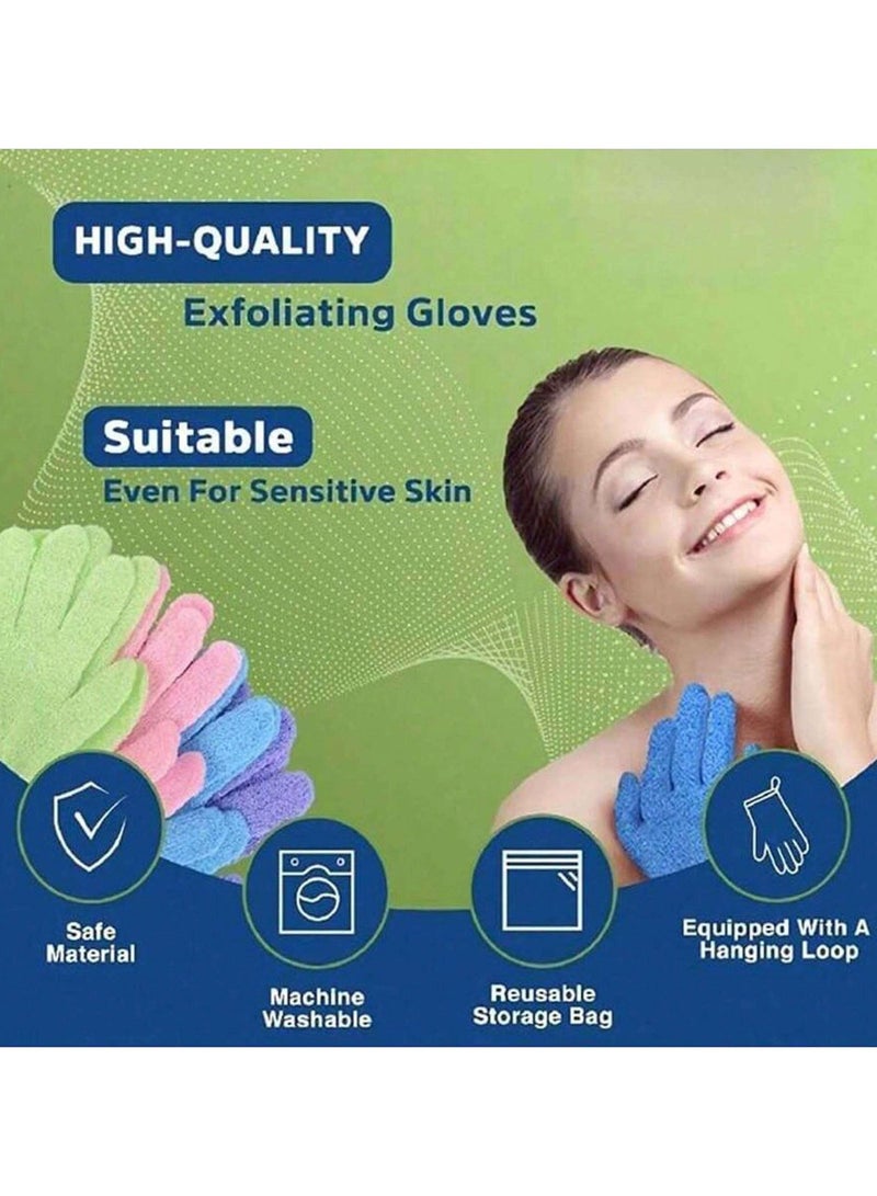 Yalla Pick 4Pcs Exfoliating Gloves, Premium Scrub Wash Mitt for Shower, Spa, Massage and Body Scrubs, Spa Exfoliation Accessories for Men and Women (Multicolour) - Image 3